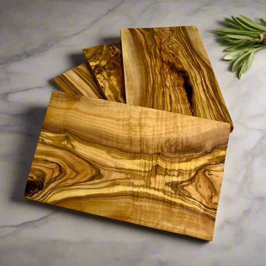 Réglez les planches à découper en bois d'olive rectangulaires - 25 cm